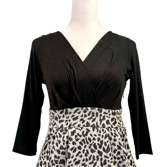 Crystal Candy | NWT Surplice Top Mini Dress with Pockets Black & Gray Size S - Picture 3 of 12